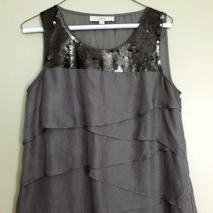 Layered blouse with Sequin Top